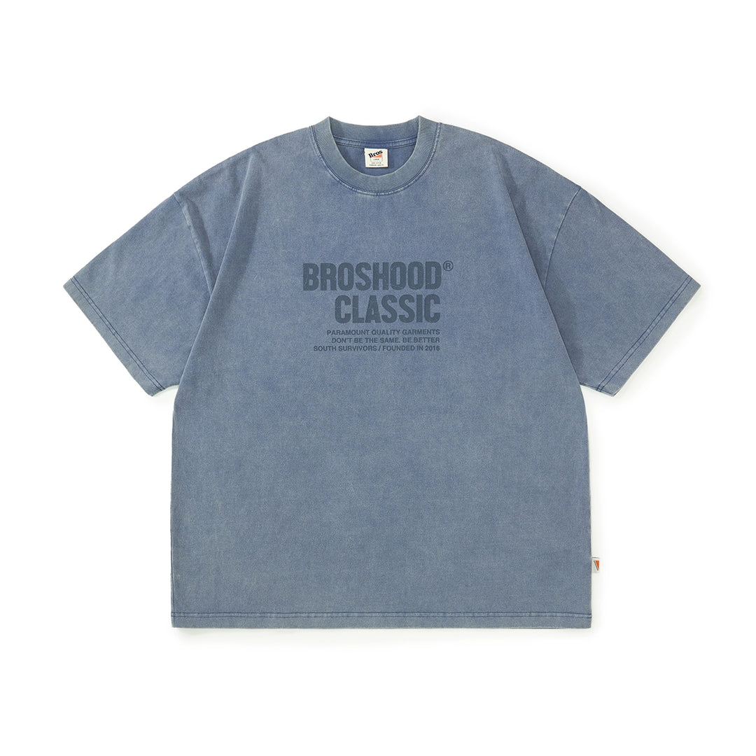 Acid Wash Logo Print Tee