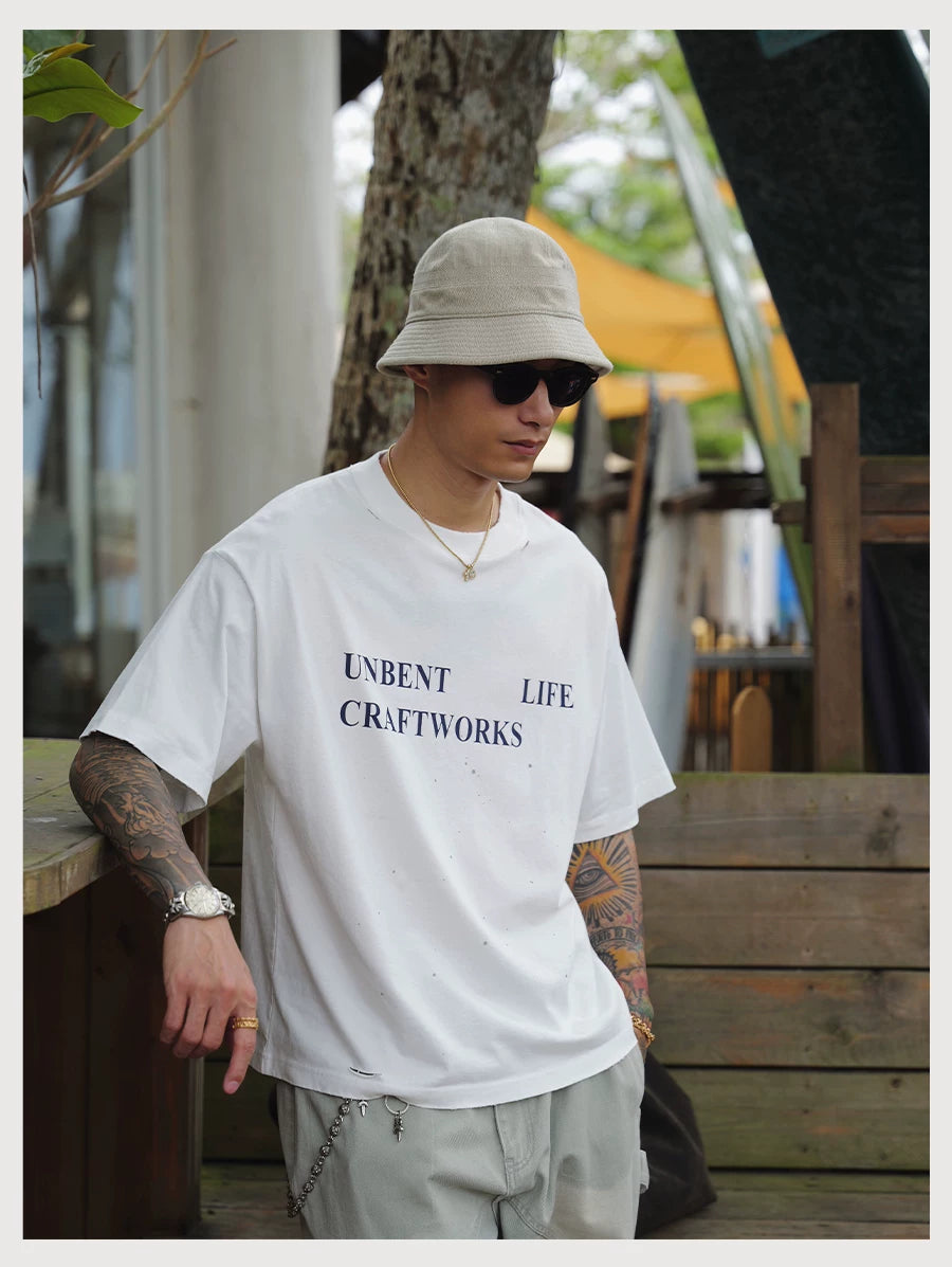 Crackle Distressed Print Tee