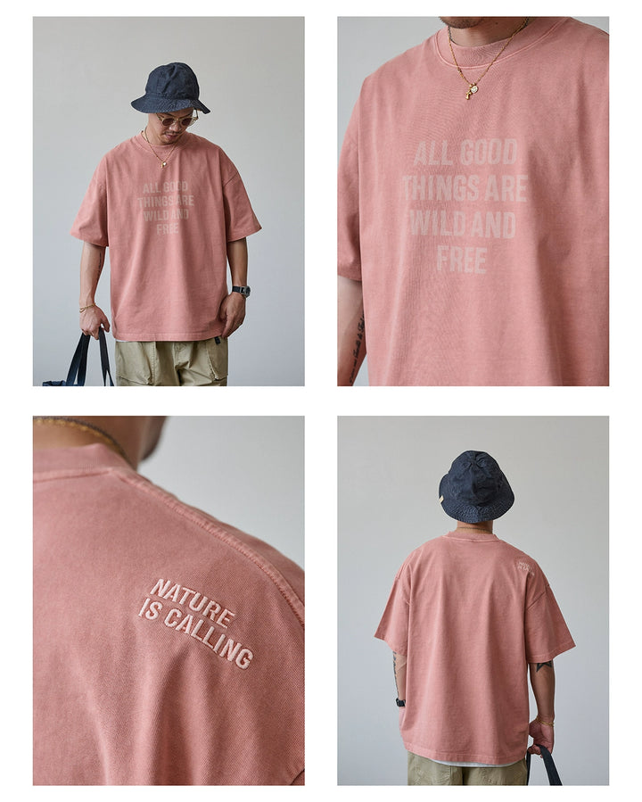 Acid Wash Slogan Print Tee