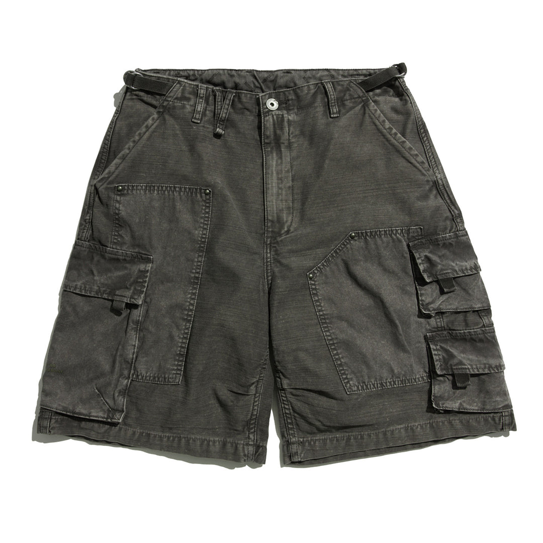 Vintage Patchwork Multi-Pocket Cargo Shorts