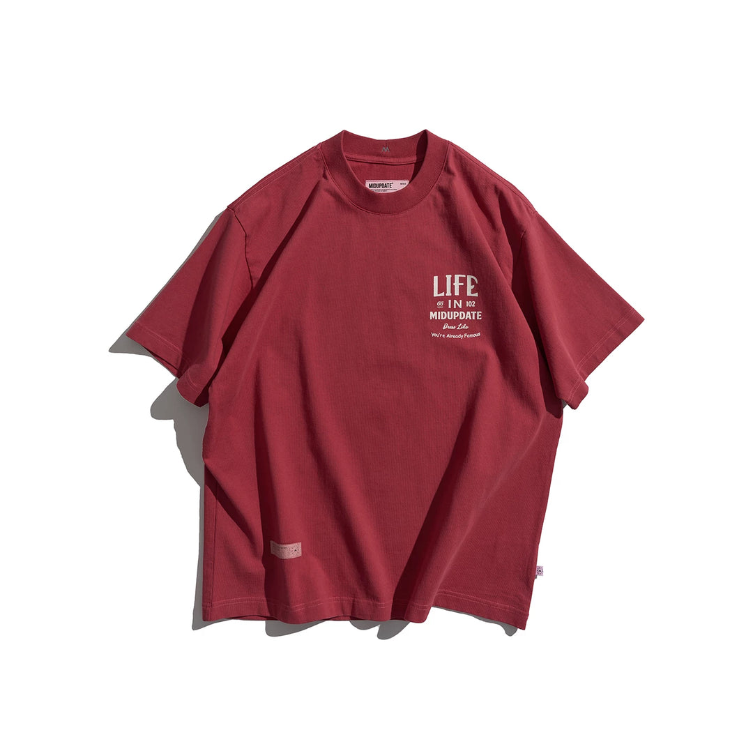 MU557 Retro Color Block Graphic Letter Tee