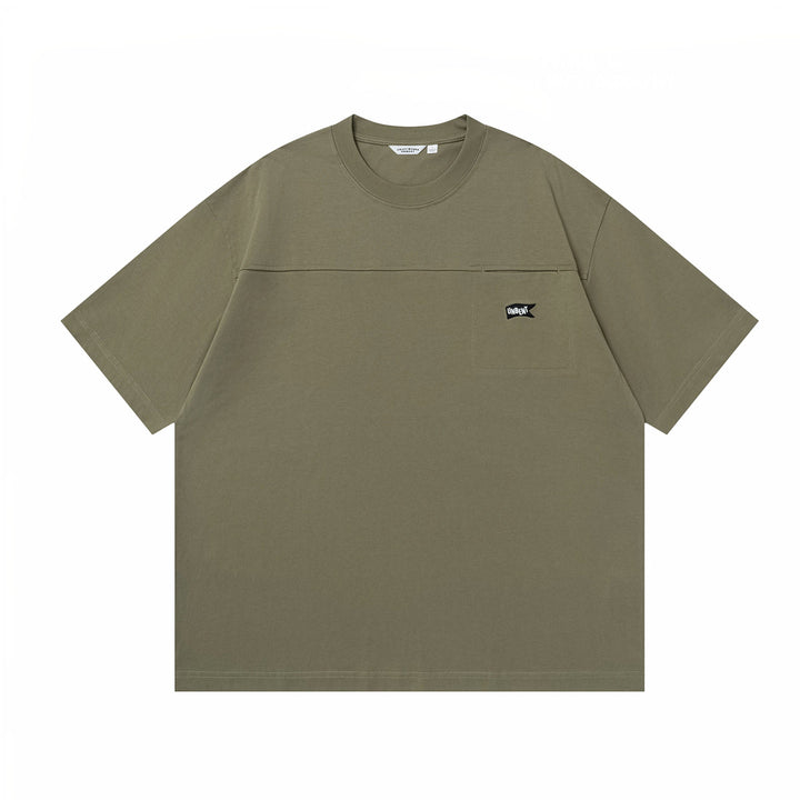 Embroidery Logo Cut &amp; Sew Pocket Tee