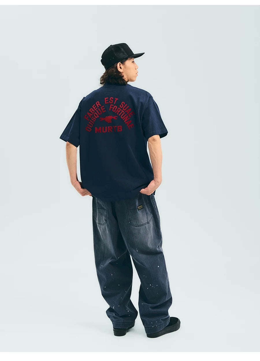 MUP26036 Vintage Washed Splash Ink Cargo Pants