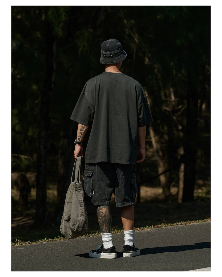 Vintage Wax-Dye Pocket Print Tee