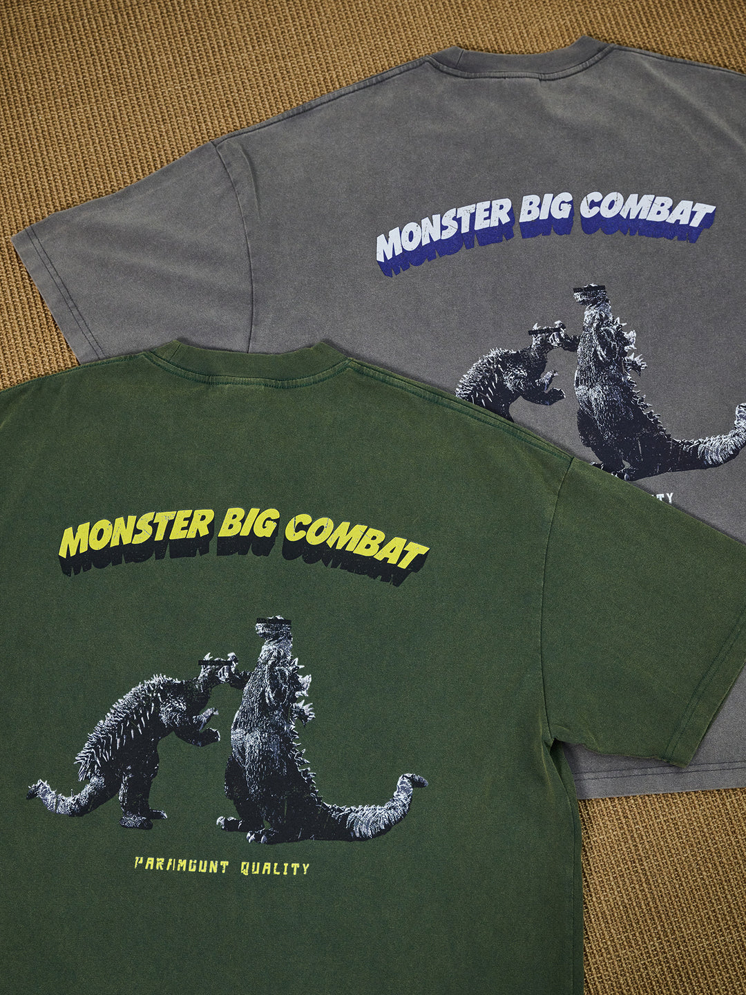 Washed "Monster War" Print Tee