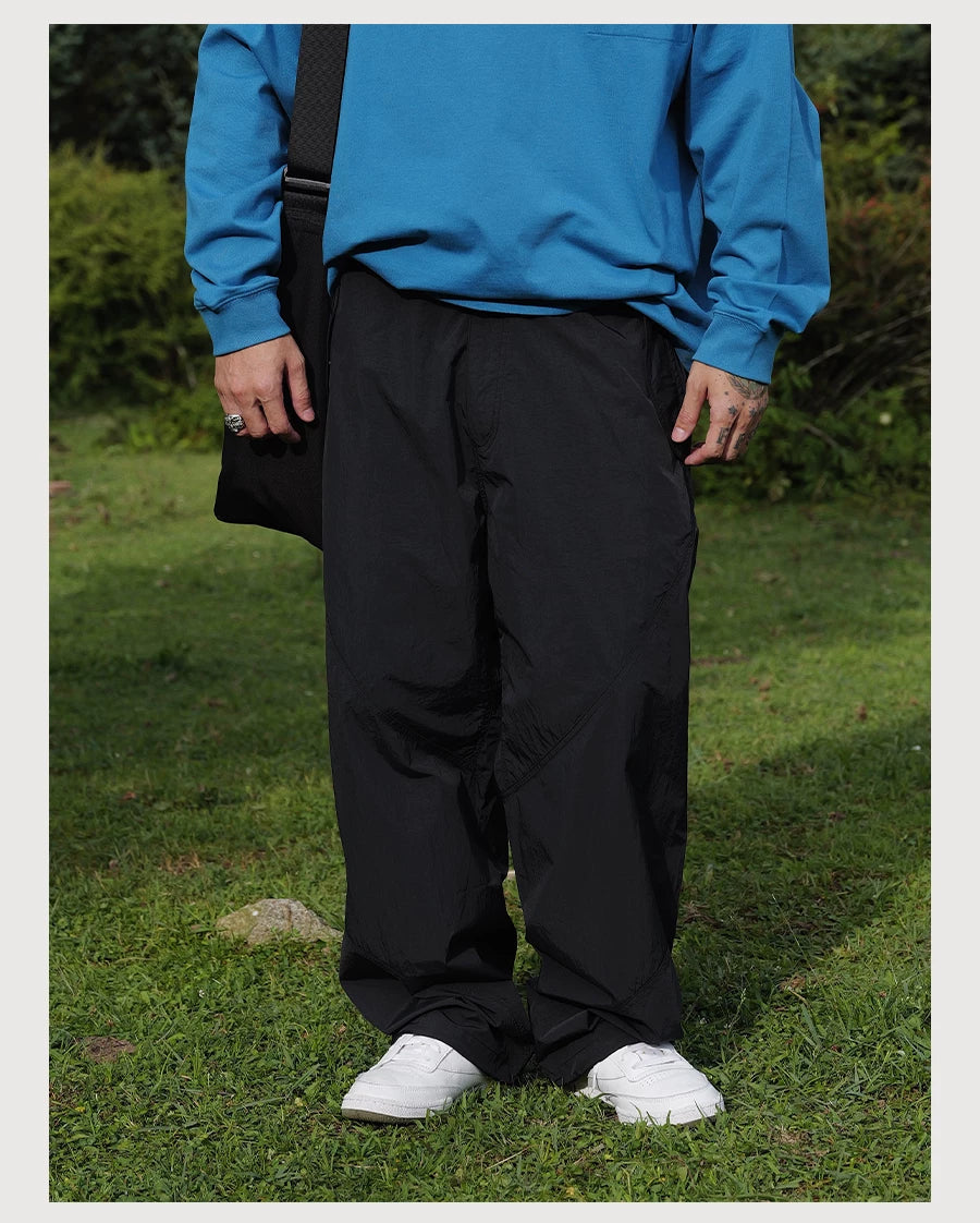 Straight-Leg Nylon Pants