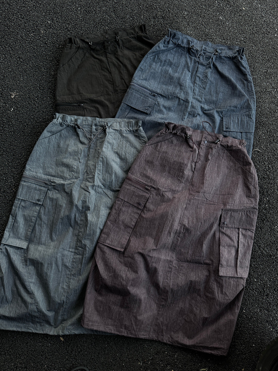 Acid Wash Cargo Skirt