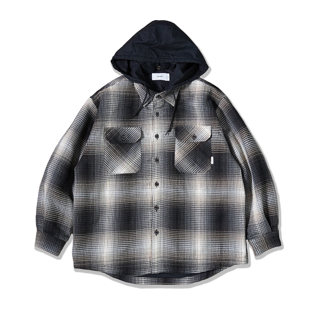 LAPRIMA DETACHABLE-HOOD QUILTED SHIRT JACKET