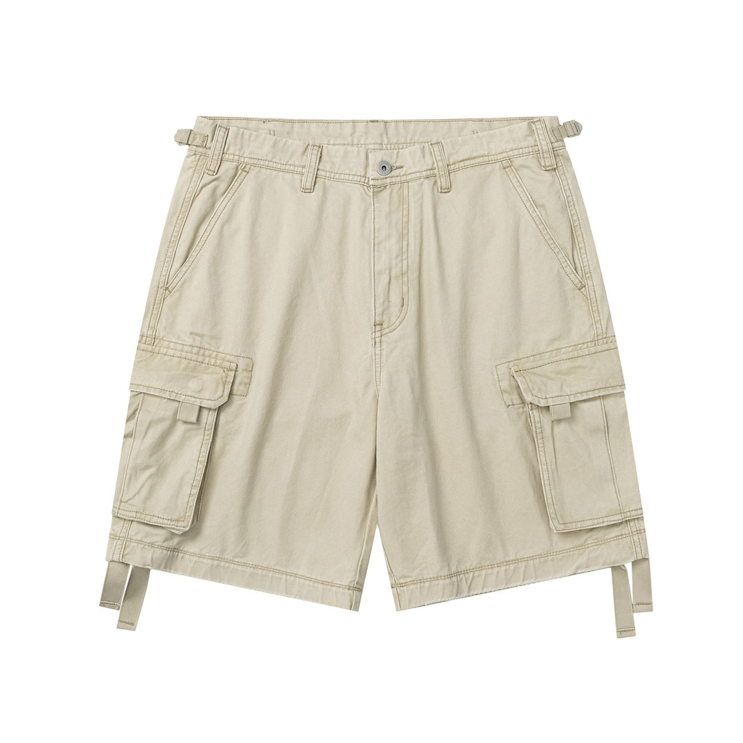 Washed Webbing Cargo Shorts