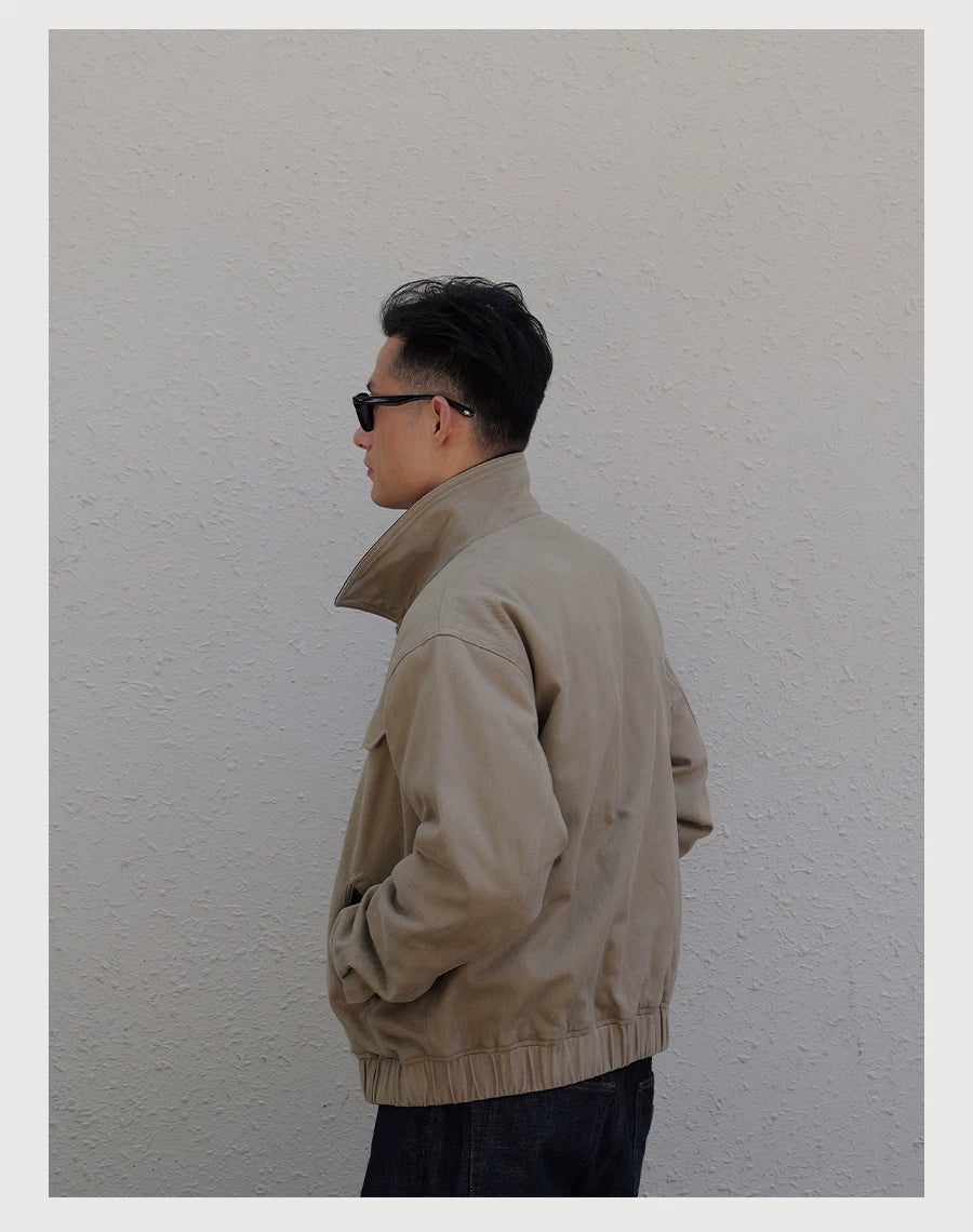 Horsehide Collar Harrington Jacket