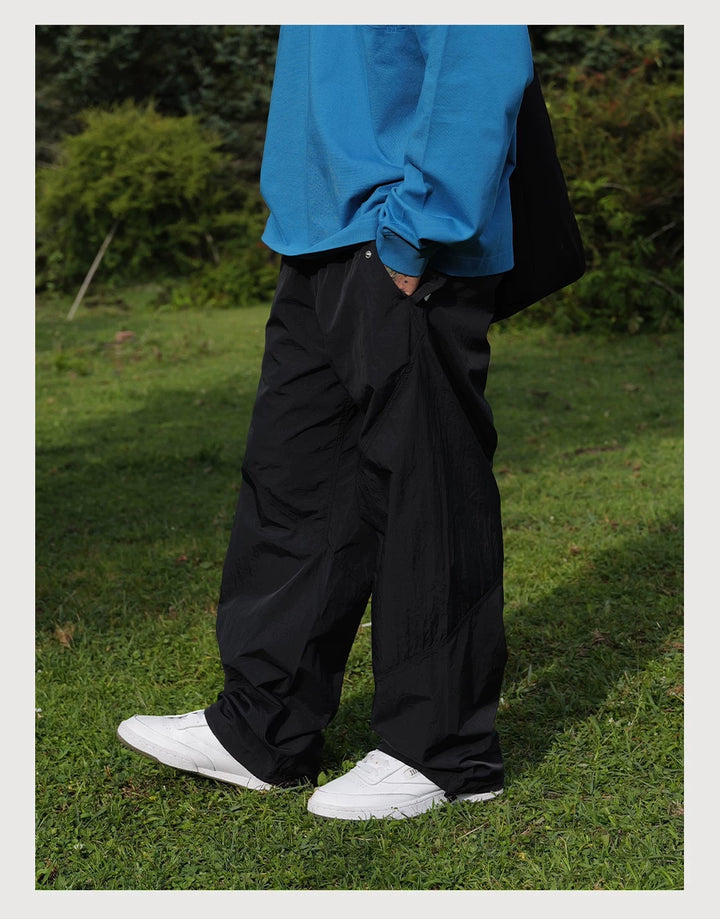 Straight-Leg Nylon Pants