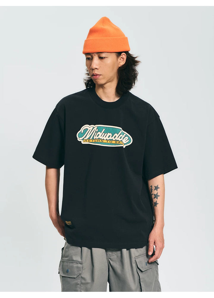 MU539 Vintage American Print Panel Tee