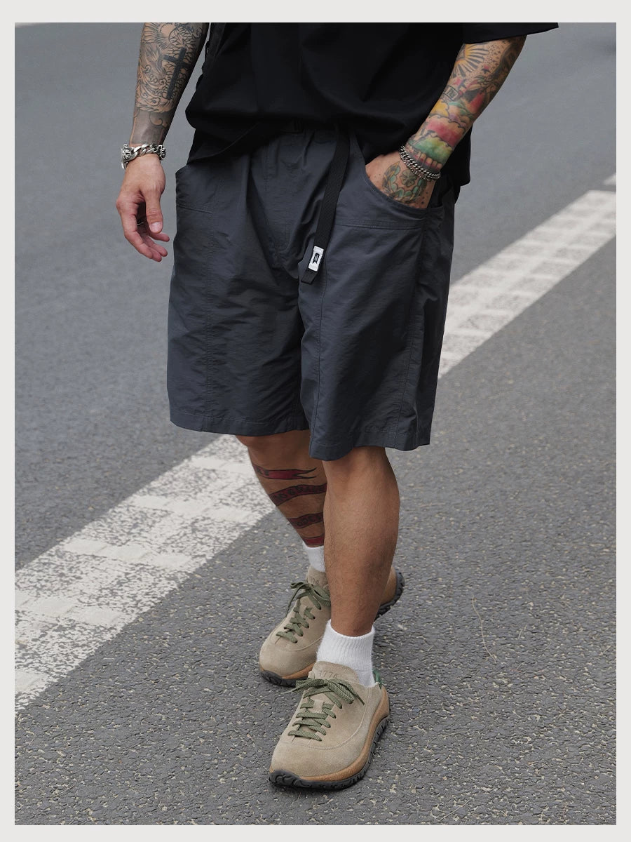 Blended Adjustable Buckle Shorts