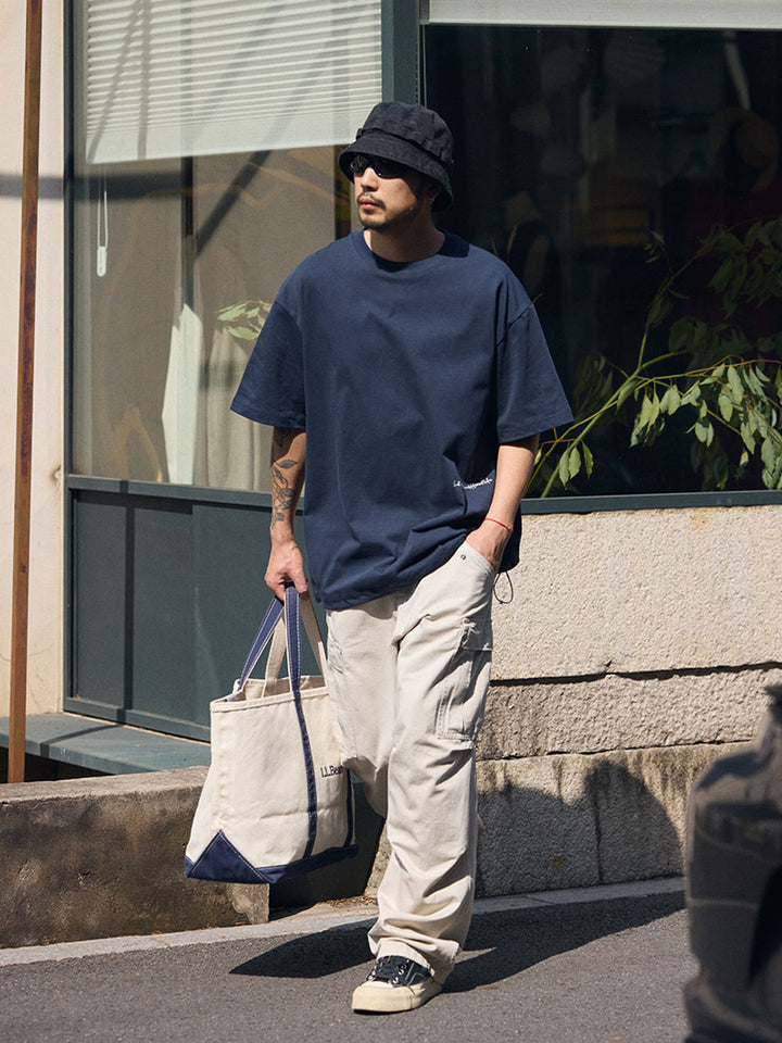Light Wash Heavy Cotton Cargo Pants