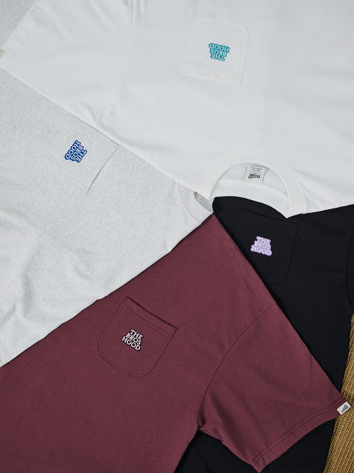 Text Embroidered Pocket Tee