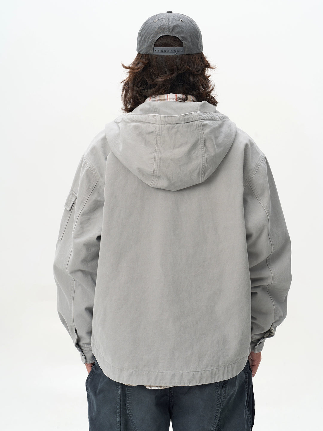 Washed Distressed Commuter Hooded Jacket