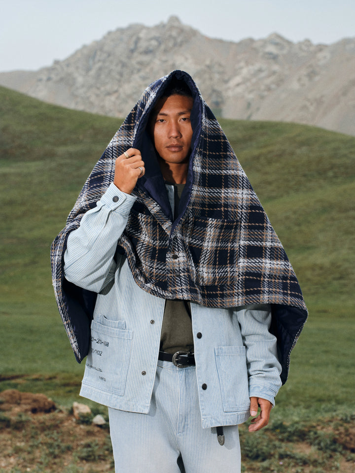 Washed Distressed Vintage Pin Stripe Jacket