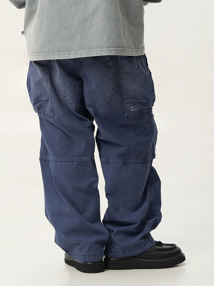 Heavy Wash Distressed Big Pocket Cargo Slacks