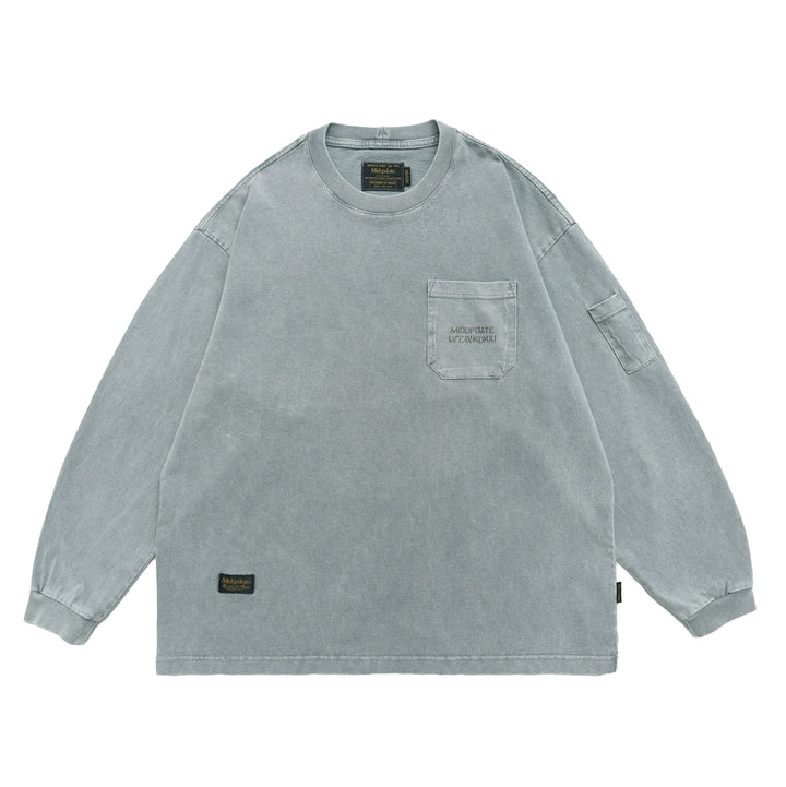 Washed Slogan Print Crew Neck Tee