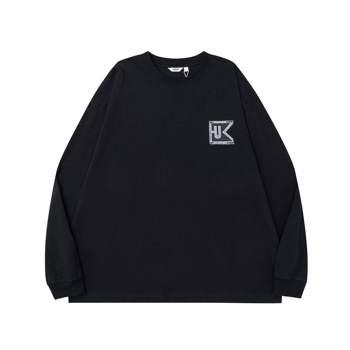 Distressed Logo Long-Sleeve