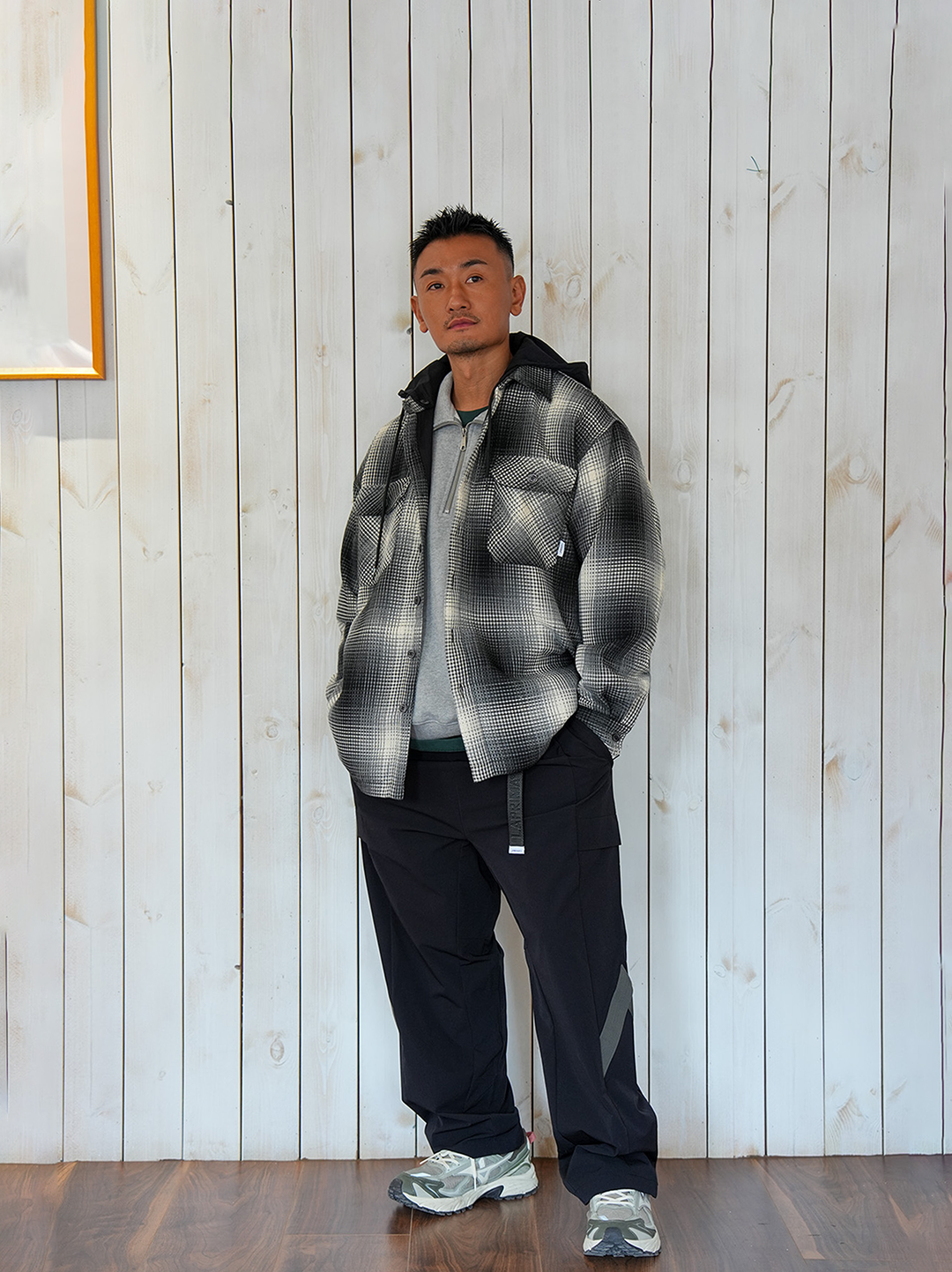 LAPRIMA DETACHABLE-HOOD QUILTED SHIRT JACKET