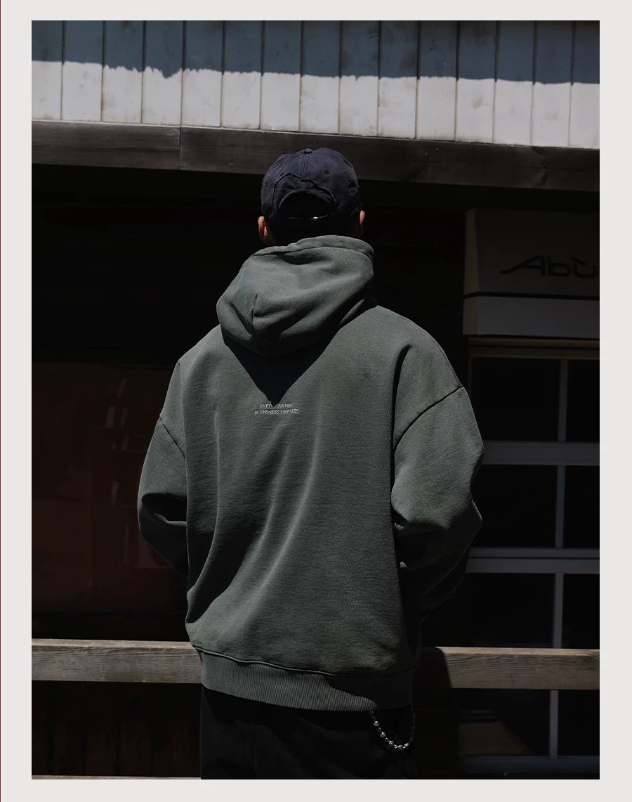 Wax-Dye Washed Fleece Hoodie