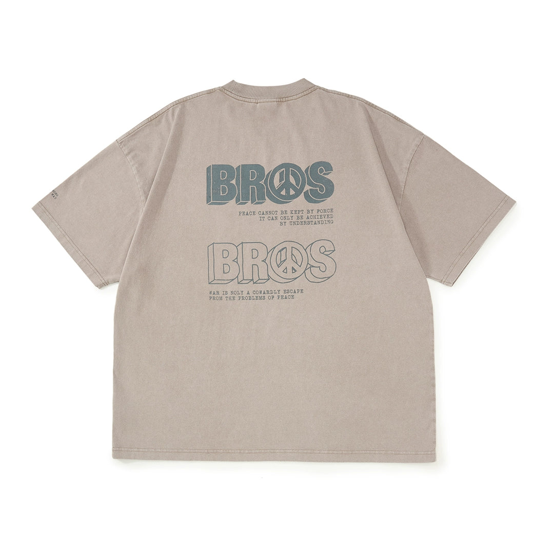 "BROS" Acid Wash Print Tee