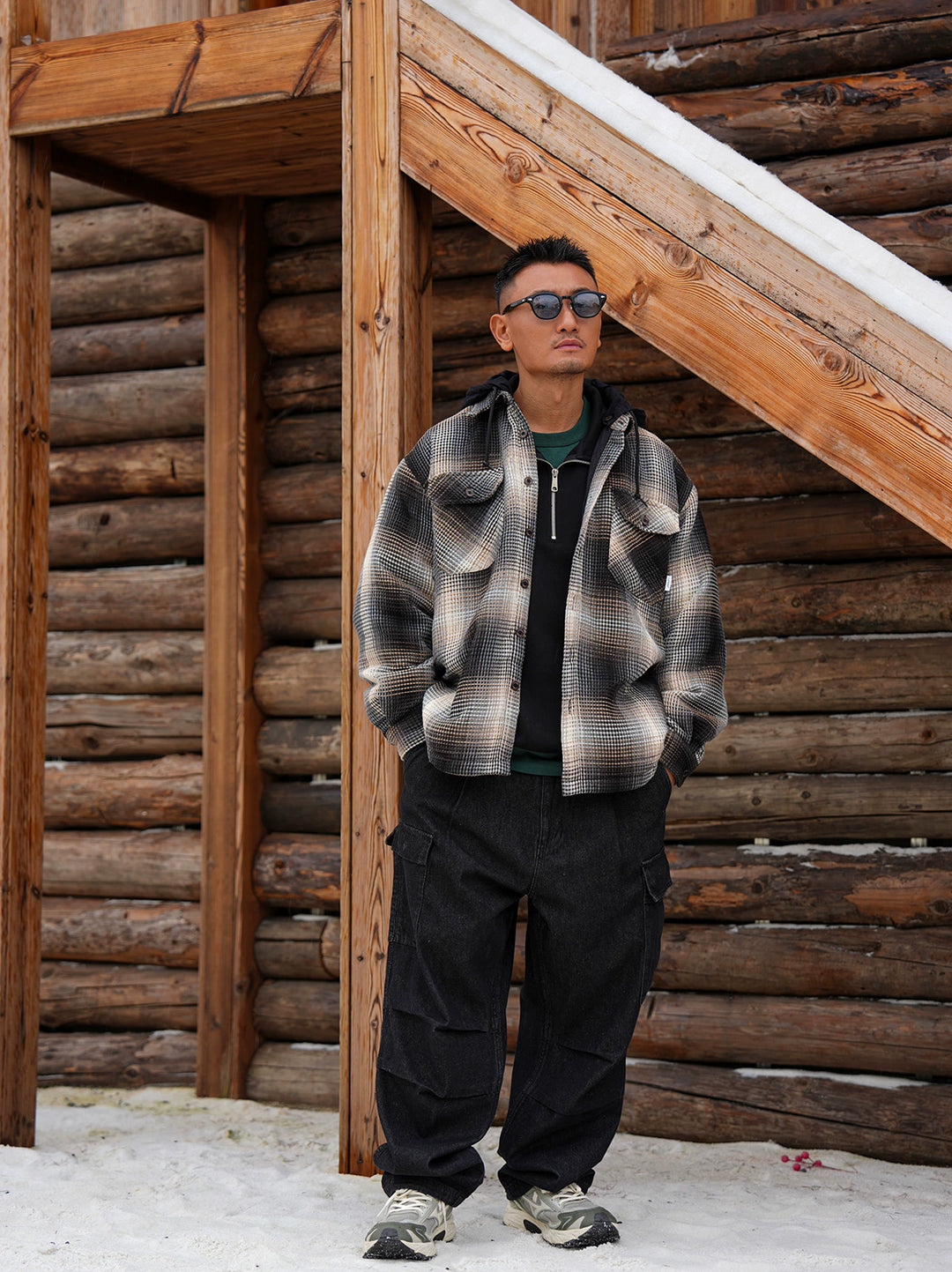 LAPRIMA DETACHABLE-HOOD QUILTED SHIRT JACKET