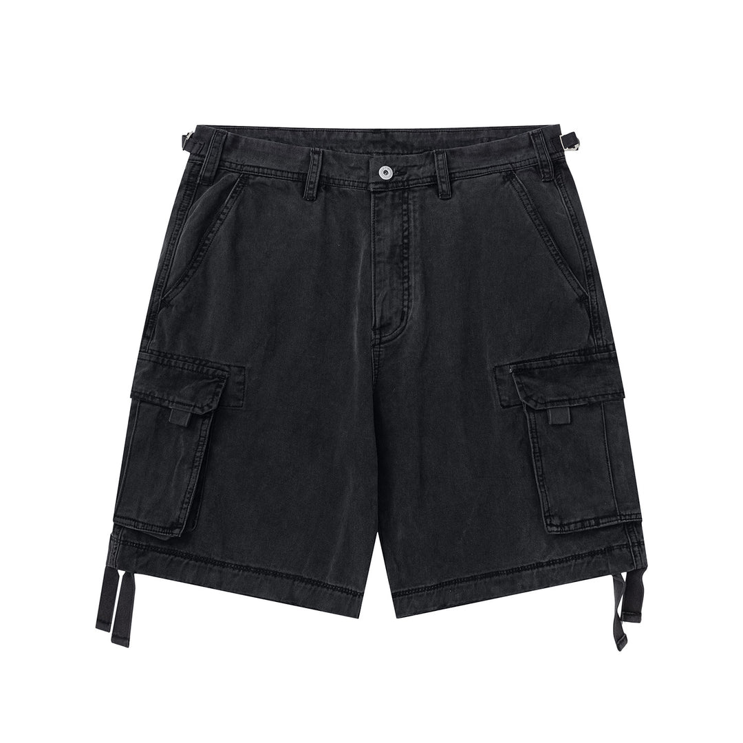 Washed Webbing Cargo Shorts