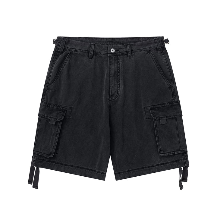 Washed Webbing Cargo Shorts