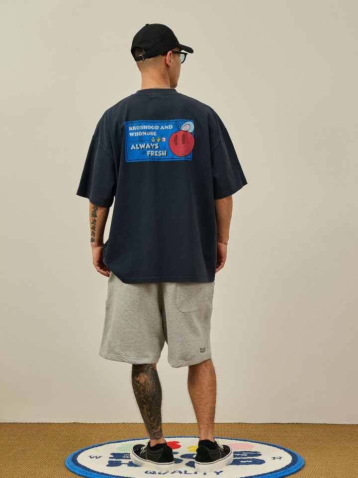 [BROS x Joe Ng]  Distressed Fruit Tag DTG Tee