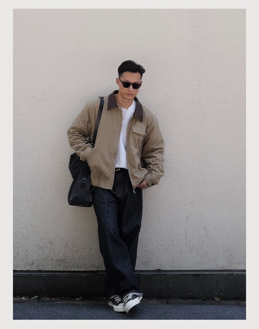 Horsehide Collar Harrington Jacket