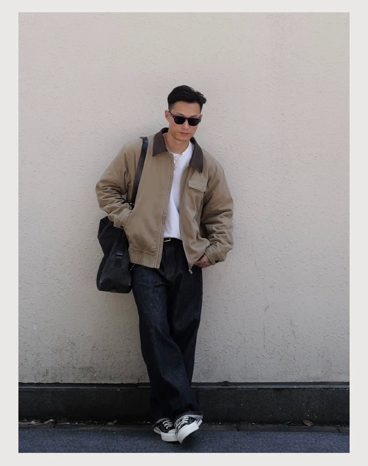 Horsehide Collar Harrington Jacket