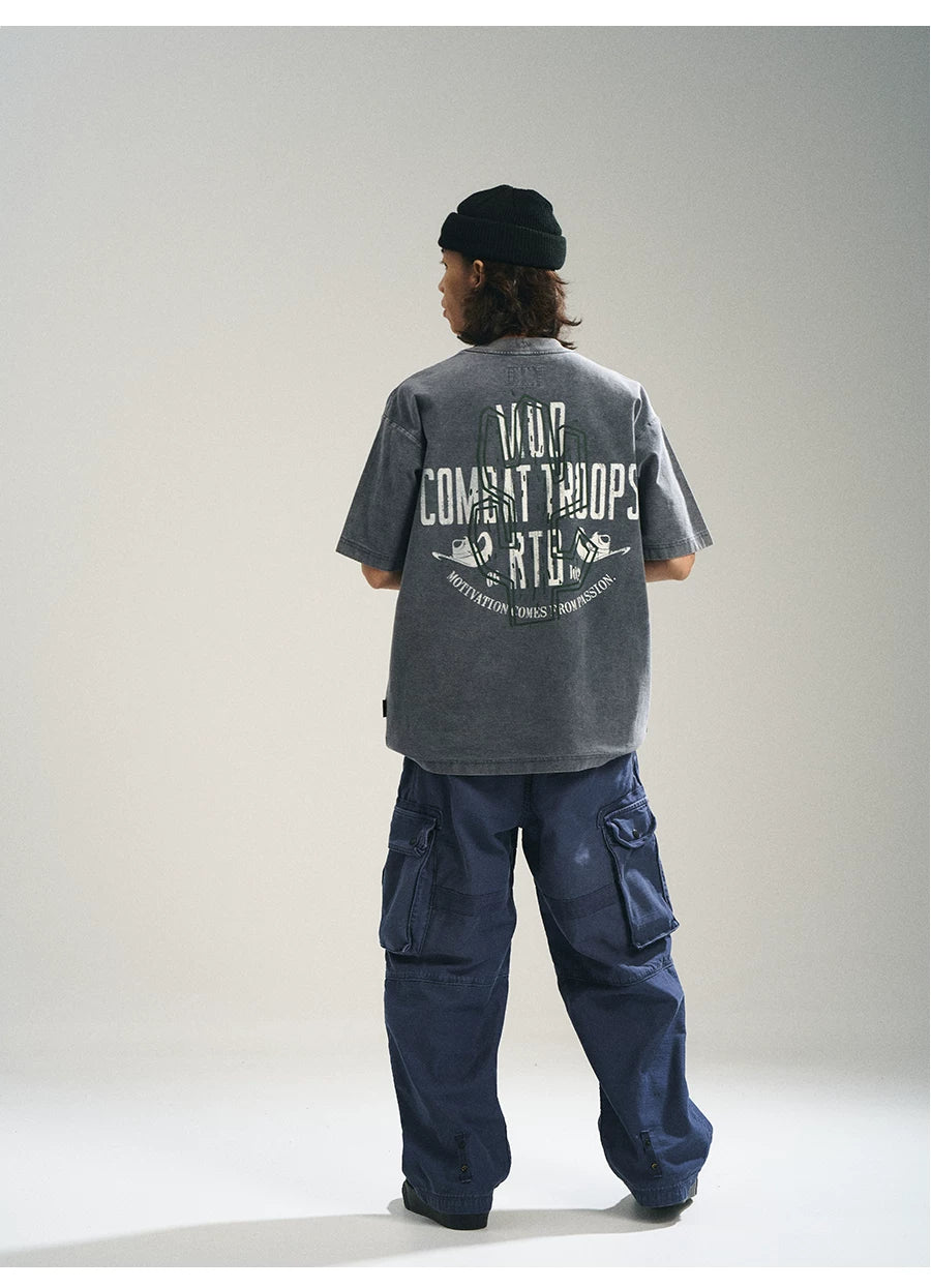 MU567 Vintage Washed Cactus Print Tee