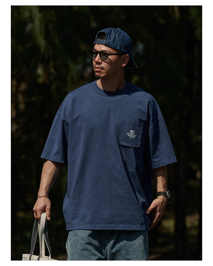Vintage Wax-Dye Pocket Print Tee