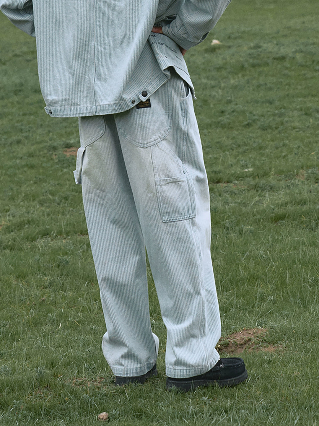 Washed Pin Striped Trousers