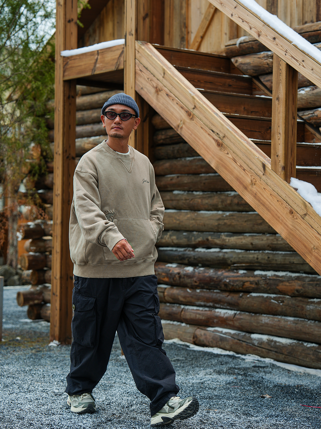 LAPRIMA HEAVYWEIGHT BATIK DESTROYED SWEATSHIRT