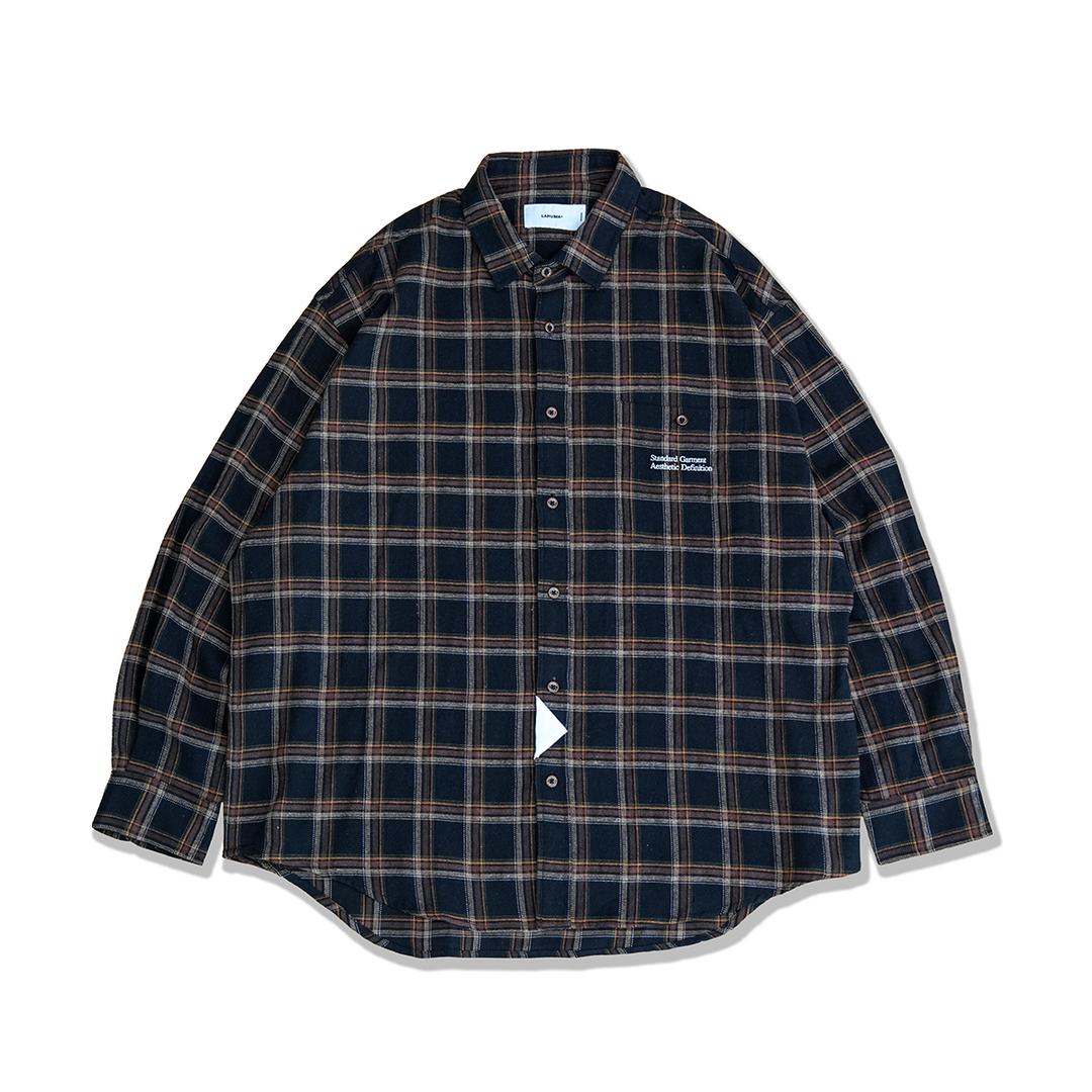 LAPRIMA OVERSIZED PLAID PRINT SHIRT