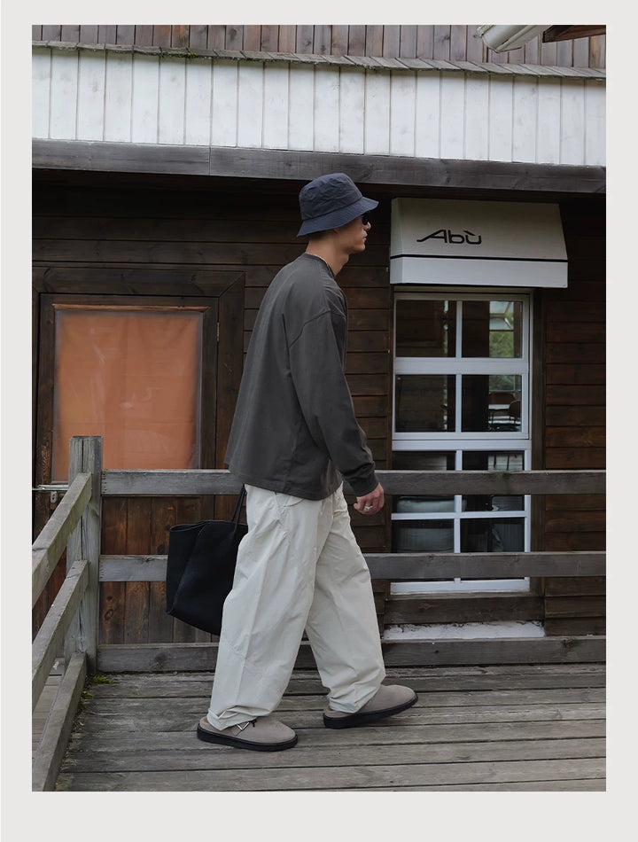 Straight-Leg Nylon Pants