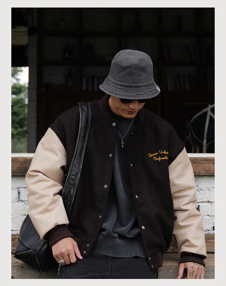 Crane Embroidered Baseball Jacket