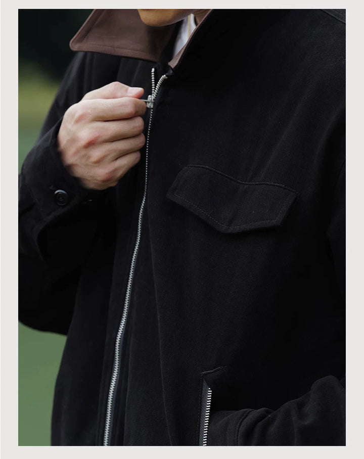 Horsehide Collar Harrington Jacket