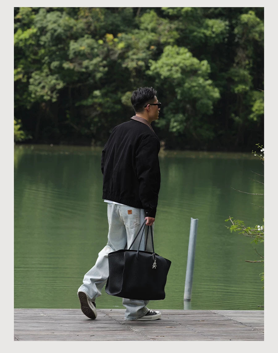 Horsehide Collar Harrington Jacket