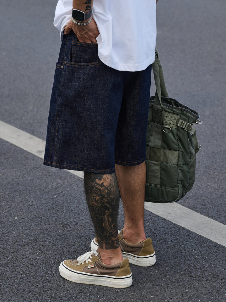 14.5oz Heavy Embroidery Denim Shorts