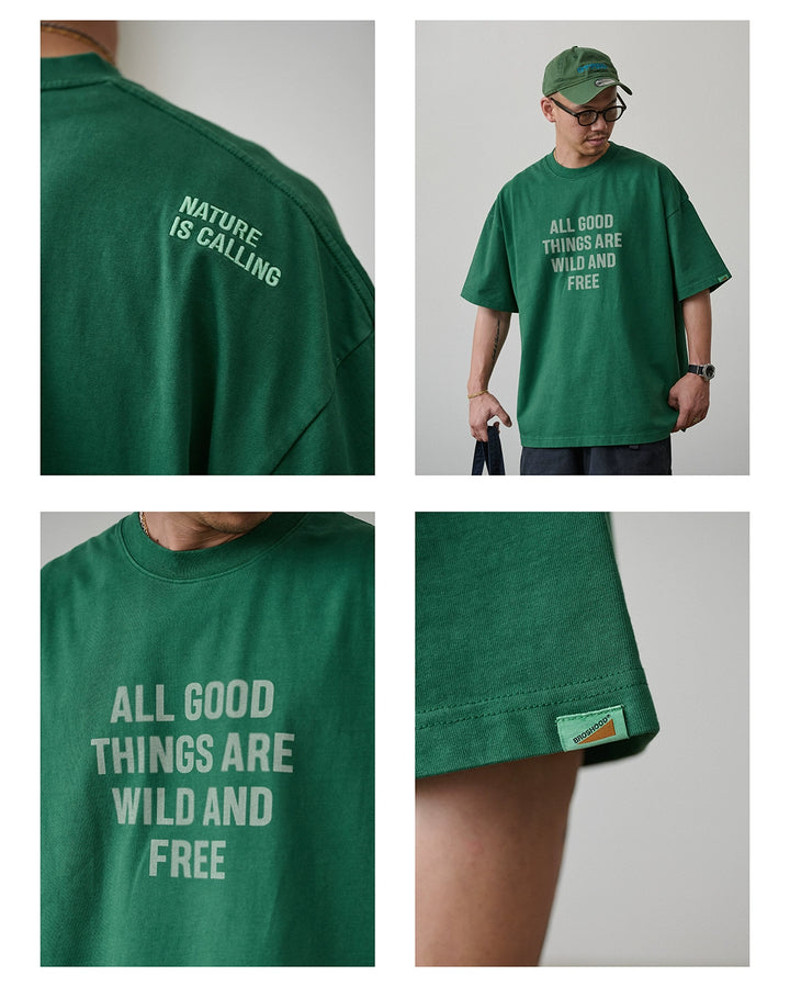 Acid Wash Slogan Print Tee