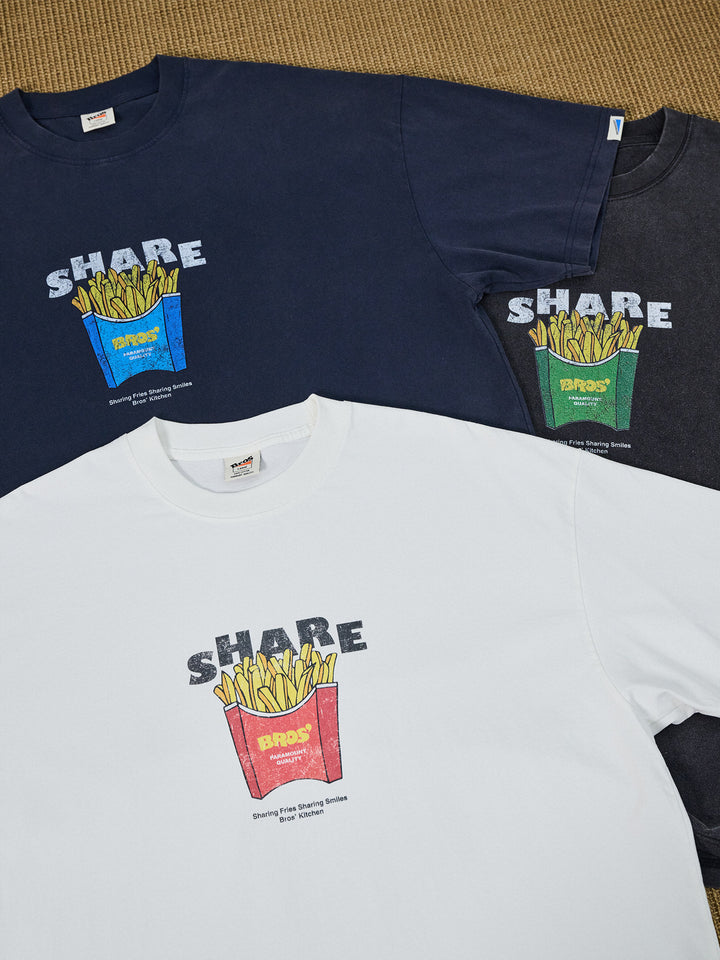 Washed "French Fry" Print Tee