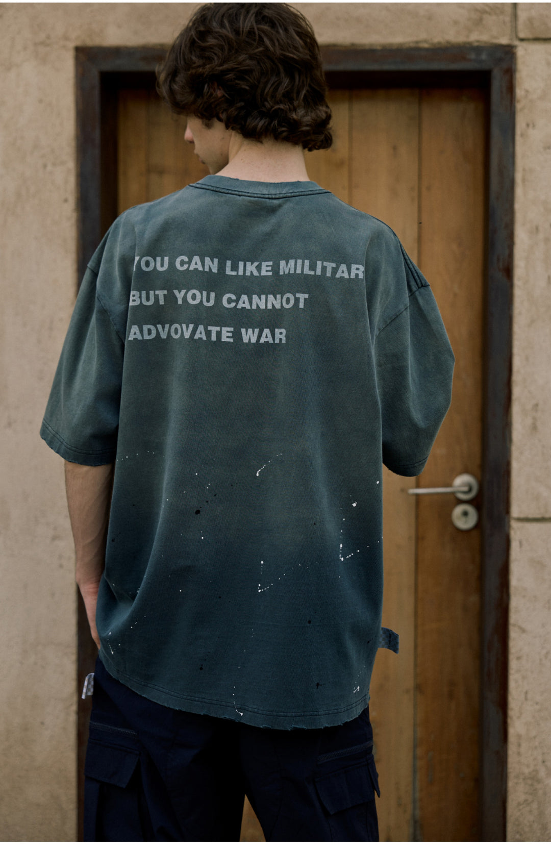 Peace Army Washed Distress Tee