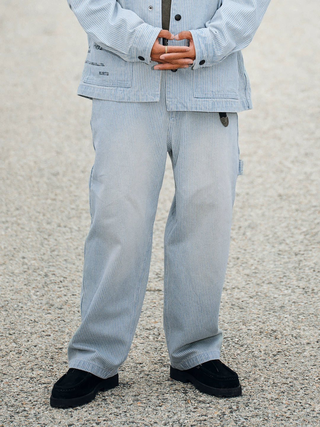 Washed Pin Striped Trousers