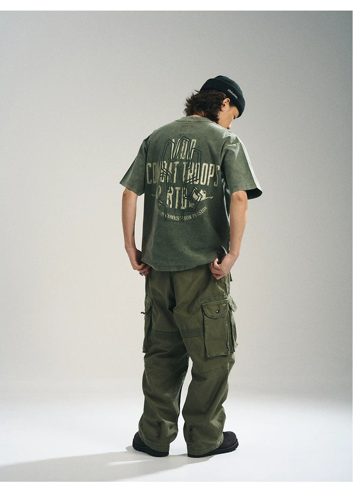 MU567 Vintage Washed Cactus Print Tee