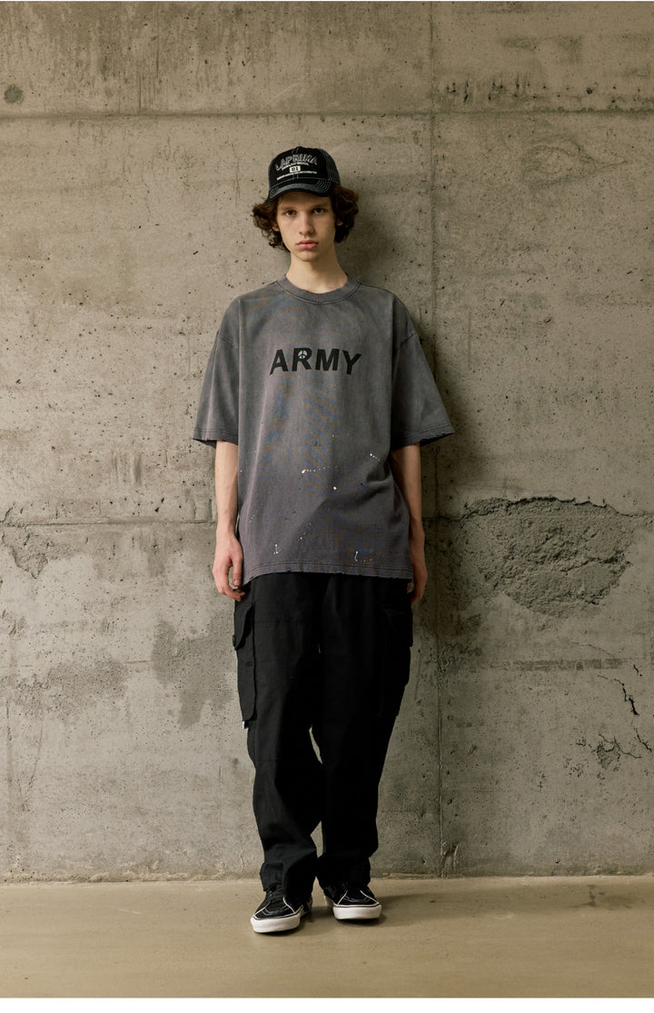Peace Army Washed Distress Tee
