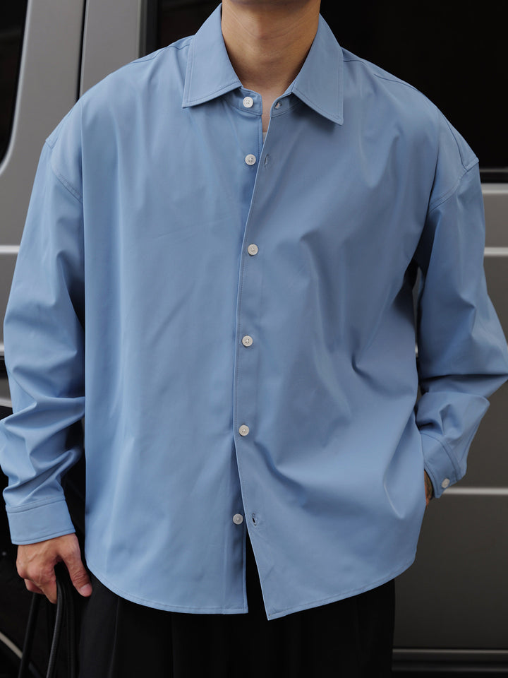 Solid Anti-Wrinkle Long-Sleeve Shirt